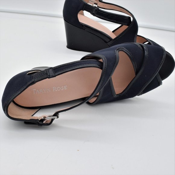 Taryn Rose Wedge Sandal Navy - Picture 8 of 12
